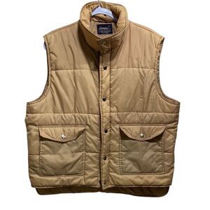 VTG Cascadia Men’s XL Tan Quilted Puffer Vest Made in Korea YKK Zip